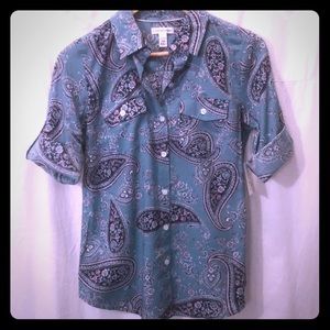 NWT Croft & Barrow Paisley Button Up Shirt